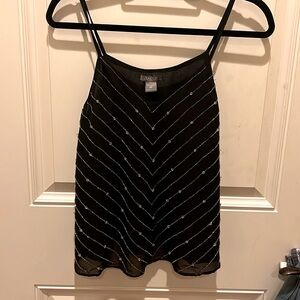 Ladies sequined black tank top size M